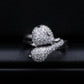 Romantic Silver Heart Crystal Hand Harness • Dainty Love Slave Bracelet Ring