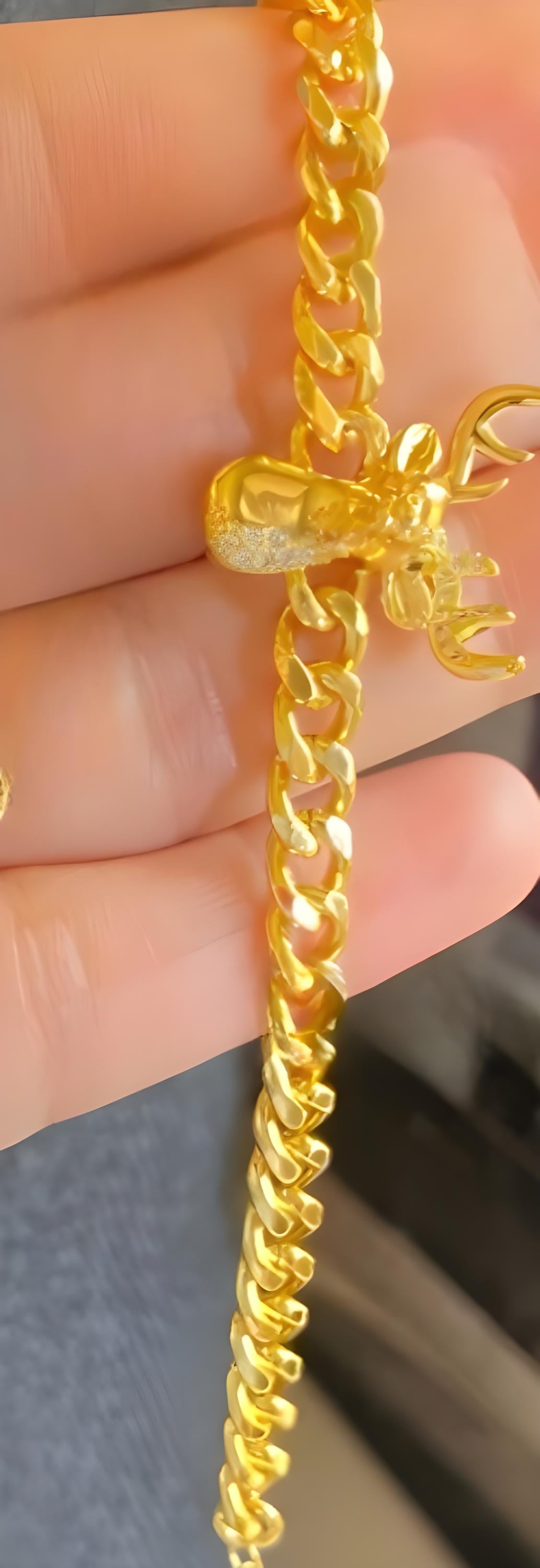 Gold-Plated Deer Jewelry Set – Animal Inspired Necklace, Earrings & Bracelet with CZ Stones