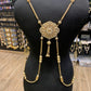 Gold Plated Coin Body Chain Festival Belly Dance Necklace