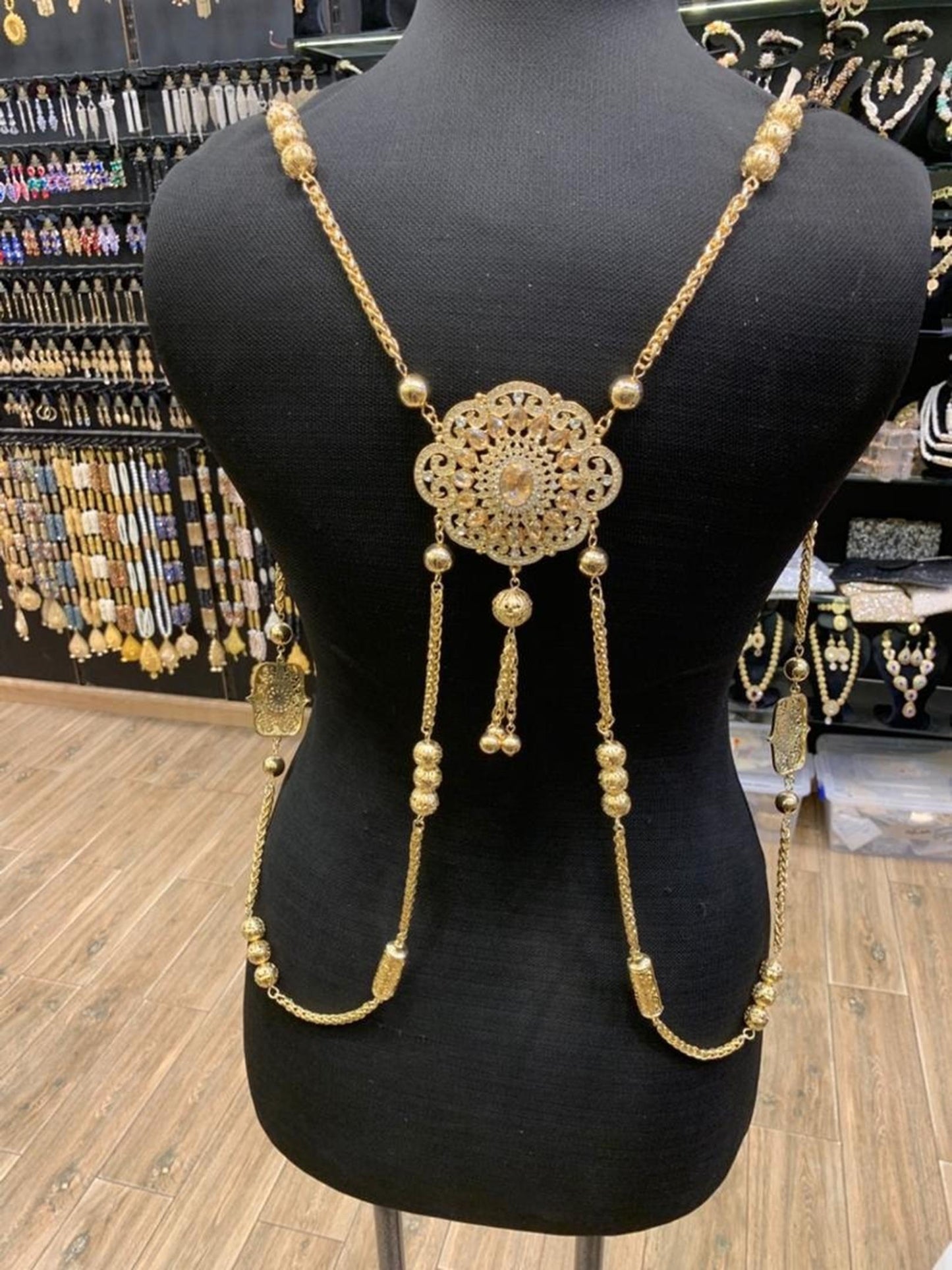 Gold Plated Coin Body Chain Festival Belly Dance Necklace