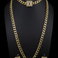 Luxurious Gold Plated Marquise Crystal Jewelry Set • Radiant Floral Wedding Statement