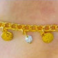 Gold-Plated Anklet Set – Adjustable Coin, Pearl & Crystal Charms Foot Jewelry