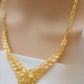 Gold-Plated Floral Leaf Jewelry Set | Elegant Women's Necklace, Bracelet, Earrings & Ring | Lightweight Bridal Jewelry