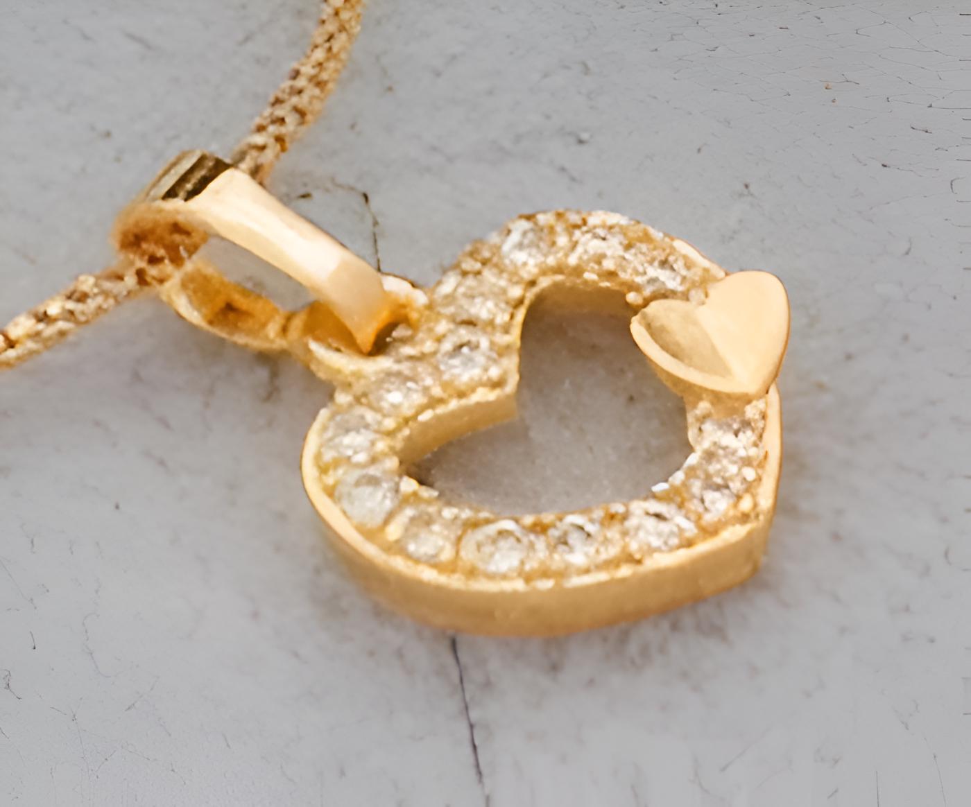 Gold-Plated Heart Jewelry Set – Necklace, Bracelet, Earrings & Ring
