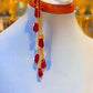 Gold Plated Red Teardrop Jewelry Set Statement