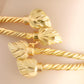 Elegant Gold-Plated Flower Frame Jewelry Set | Turkish Design Necklace, Bracelet, Earrings & Ring for Women