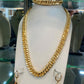 Gold Plated Cuban Chain Jewelry Set Necklace Bracelet Earrings Minimal Luxury