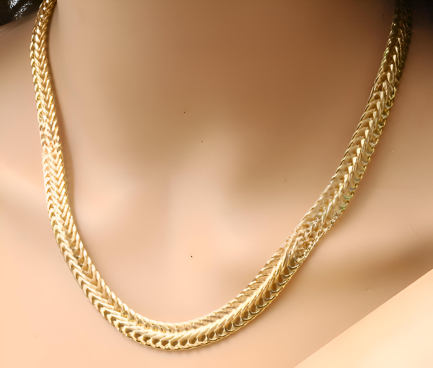 Luxury Gold-Plated Flat Chain Jewelry Set | Necklace  Bracelet  Earrings  Elegant Design