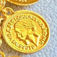 Gold Plated Coin Charm Bracelet: Boho Roman Style Dangle Jewelry