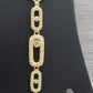 Elegant Triple Oval Sliding Stone Hand Harness • Sparkling Crystal Move Slave Bracelet