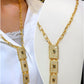 Luxury Gold Plated Rectangle Pendant Necklace