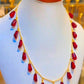 Gold Plated Red Teardrop Jewelry Set Statement