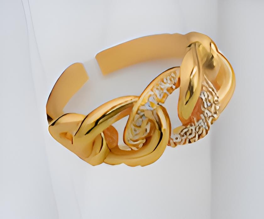 Gold-Plated Chain Link Jewelry Set – Necklace, Bracelet, Earrings & Ring