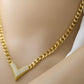 Bold Elegance – Gold-Plated "V" Jewelry Set