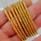 7 Gold-Plated Bangles Set – 7 -Piece Stackable Bracelets with Elegant Leaf Design