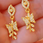 Gold-Plated Crystal Butterfly Jewelry Set: Necklace, Earrings, Bracelet & Ring
