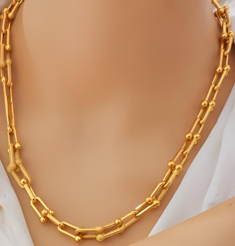 Gold-Plated Jewelry Set – 21K Style Necklace, Bracelet & Earrings