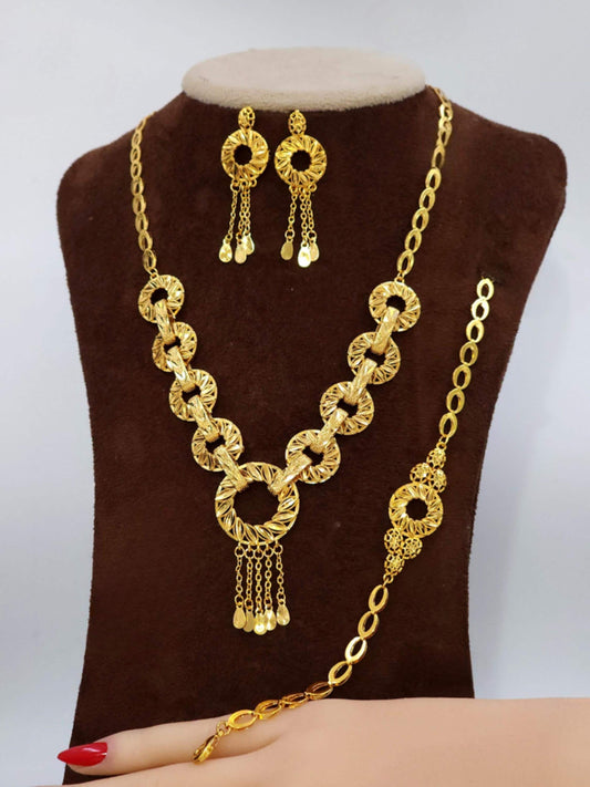 Luxury Gold Plated Statement Necklace Set