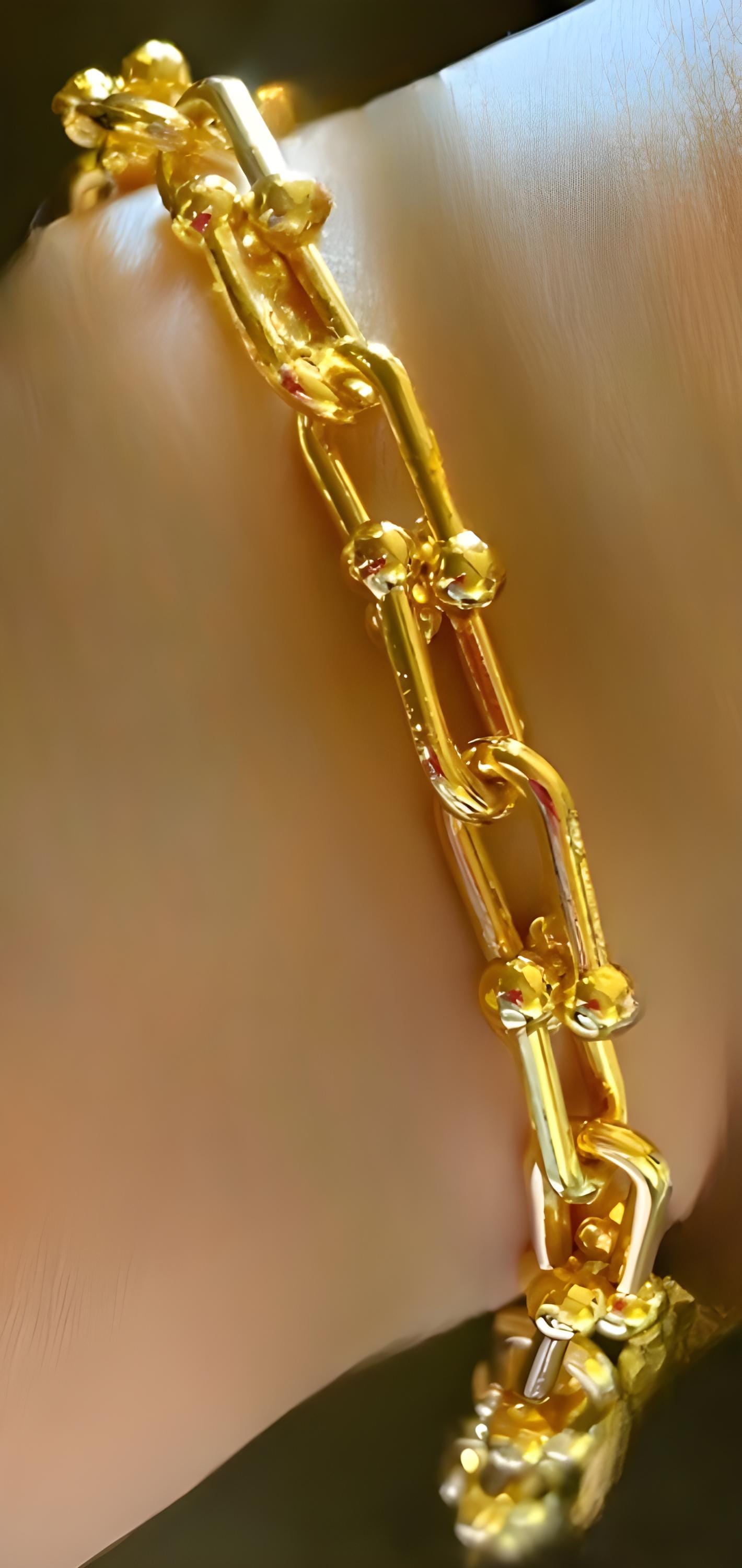 Gold-Plated Anklet with Coin, Pearl & Crystal Charms – Women’s Adjustable Foot Chain