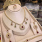 Gold Plated Bridal Crown Jewelry Set Royal Wedding Tiara