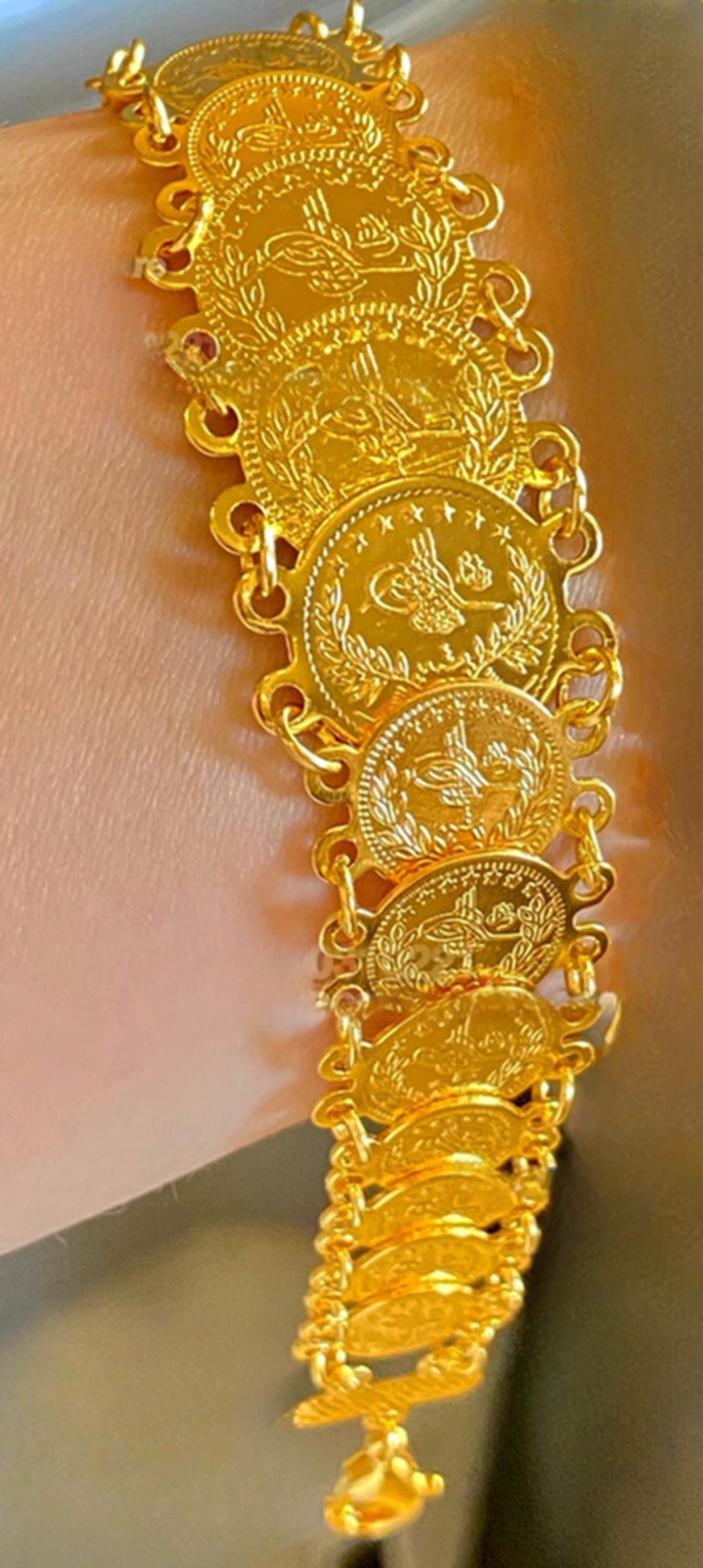 Gold-Plated Ottoman Coin Jewelry Bracelet