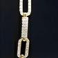 Elegant Gold Plated Link Bracelet Set • Modern Coffee Bean & Crystal Design