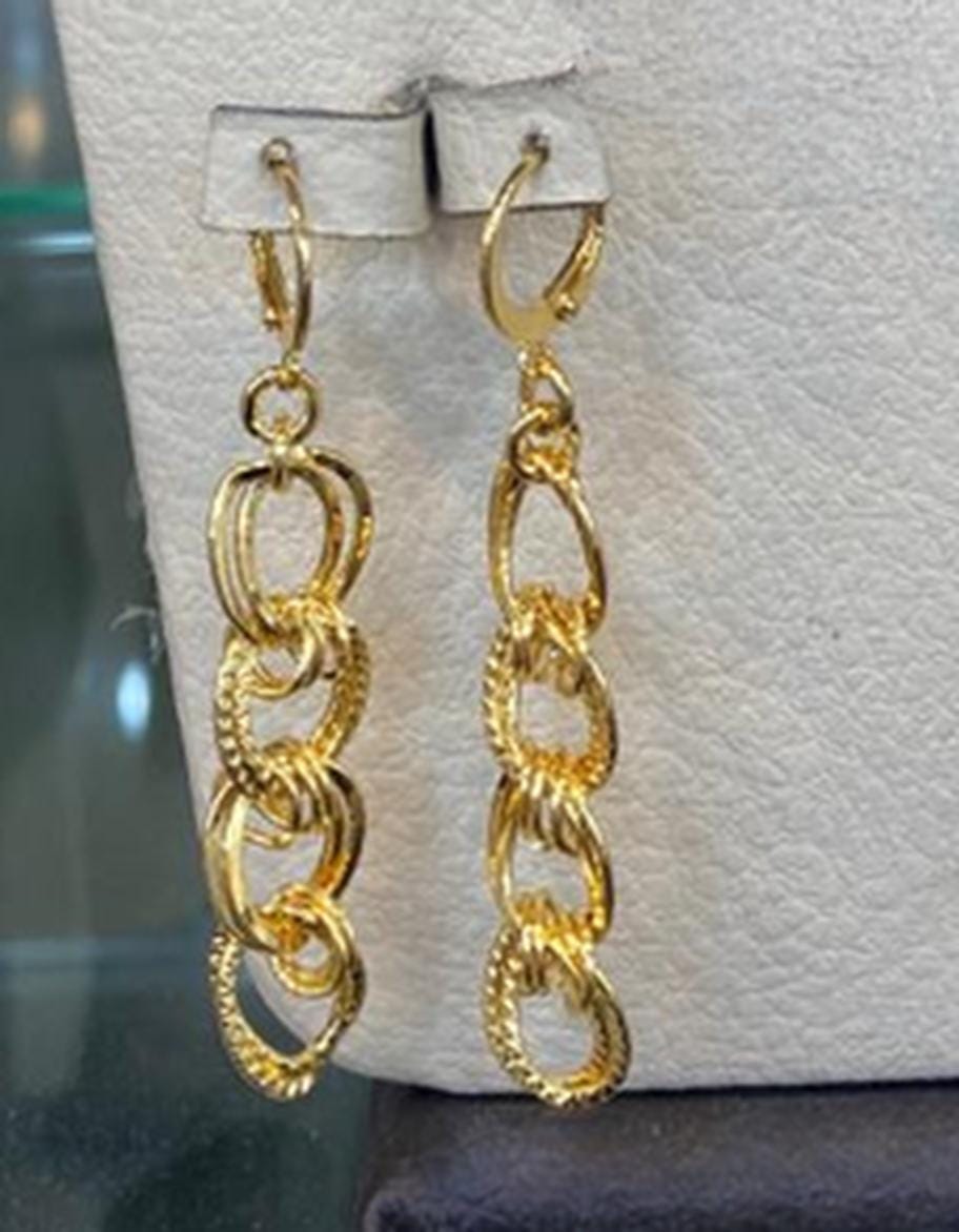 Gold Plated Chain Jewelry Set Chunky Link Necklace Bracelet Earrings