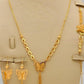 Gold-Plated Butterfly Jewelry Set: Necklace, Bracelet & Earrings