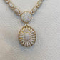 Gold Plated Sunburst Jewelry Set Luxury Necklace Earrings Ring Elegant