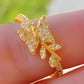 Gold-Plated Crystal Butterfly Jewelry Set: Necklace, Earrings, Bracelet & Ring