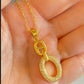 Gold-Plated Oval Link Jewelry Set – Stylish Necklace & Earrings with Cubic Zirconia Stones