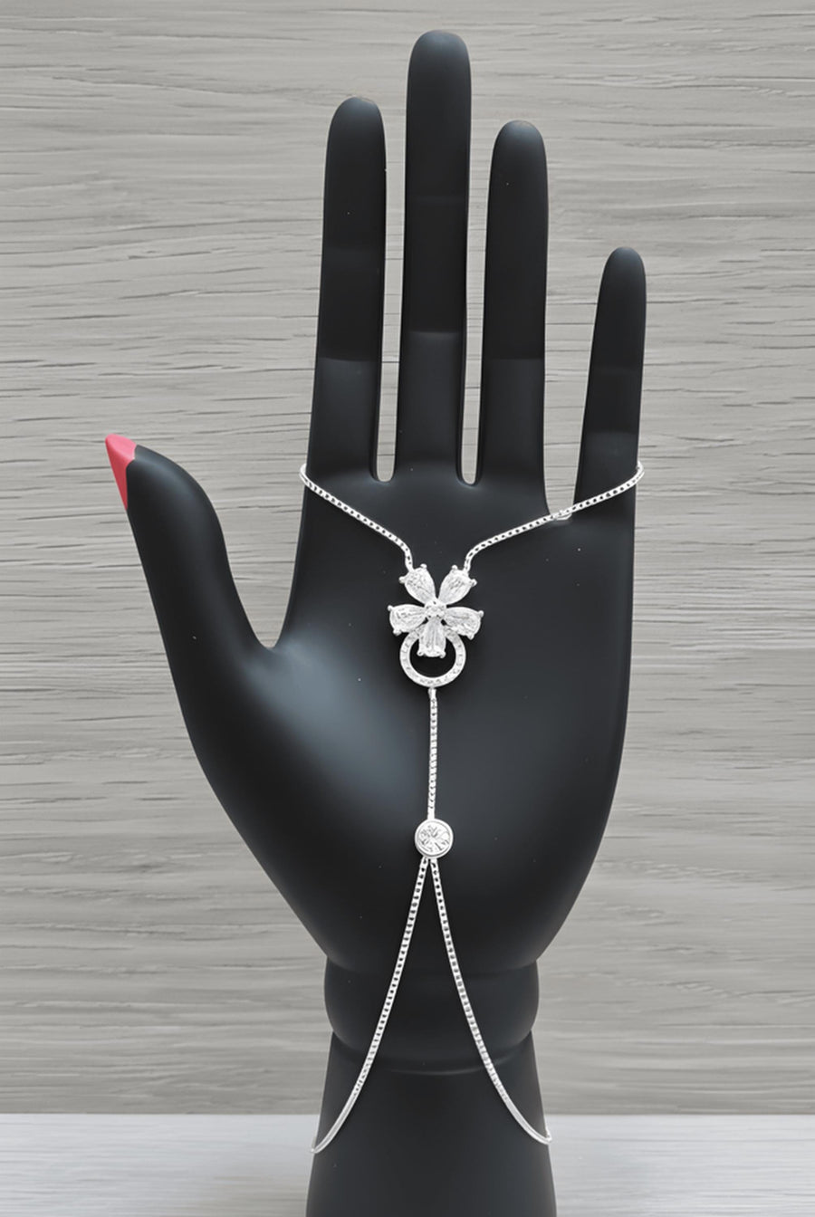 Luxury Silver Butterfly Hand Chain Bracelet Elegant Bridal Jewelry
