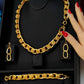 Luxury Gold Plated Cuban Chain Jewelry Set