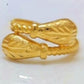 Gold-Plated Leaf Bracelet & Ring Set: Elegant Crystal Accents