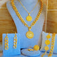 Gold-Plated Venetian Jewelry Set – 7-Piece Coin Necklace, Bracelet, Earrings & Rings
