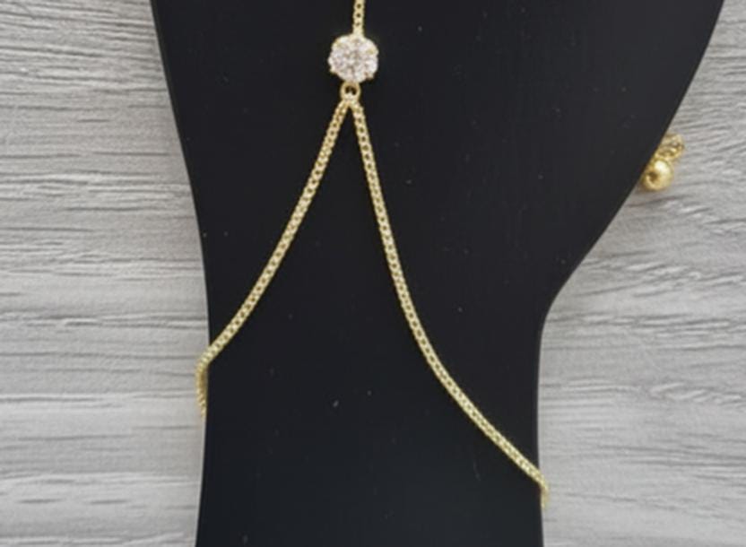 Dainty Angel Wings Gold Hand Harness • Sparkling Guardian Wing Slave Bracelet
