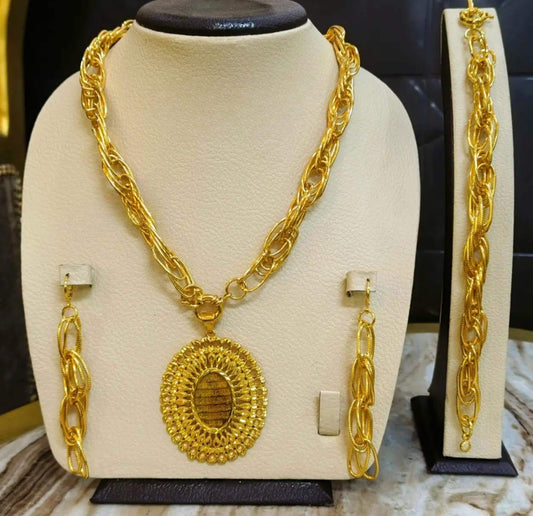 Ayat Al Kursi - أية الكرسي - Gold Plated Medallion Jewelry Set Luxury