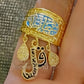 Gold-Plated Islamic Jewelry Set: Moon & Arabic Calligraphy Design