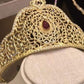 Gold Plated Bridal Crown Jewelry Set Royal Wedding Tiara