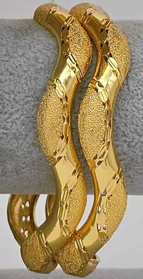 Gold Plated Bangle Bracelet Set Textured Stackable Jewelry