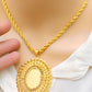 Gold-Plated Arabic Jewelry Set – Heart  Sun Motif – Statement Necklace, Bracelet, Ring & Earrings
