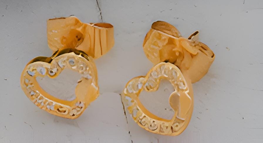 Gold-Plated Heart Jewelry Set – Necklace, Bracelet, Earrings & Ring