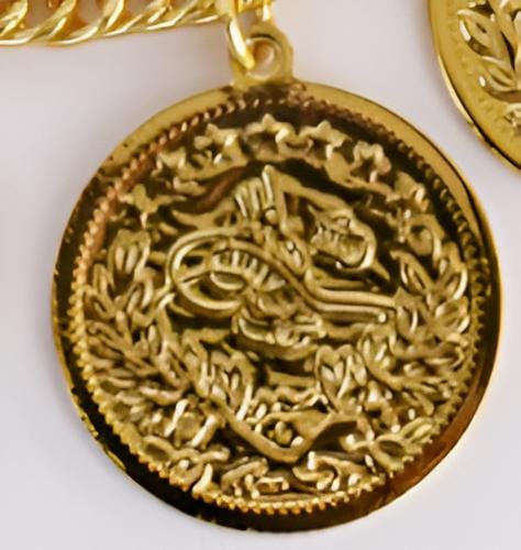 Gold-Plated Ottoman Coin Bracelet | Vintage Turkish Charm Jewelry | Adjustable Chain | Not Real Gold
