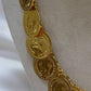 Luxury Gold Plated Coin Necklace Bracelet Set