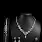 Luxury Silver Floral Jewelry Set Bridal Wedding Elegant Gift