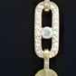 Elegant Gold Plated Link Bracelet Set • Modern Coffee Bean & Crystal Design