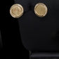 Luxury Gold Plated Coin Jewelry Set • Crystal Medallion Necklace & Earrings • 4Pcs