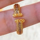 Gold-Plated Greek Key Jewelry Set – Necklace, Bracelet, Earrings & Ring – Elegant Statement Set for Women