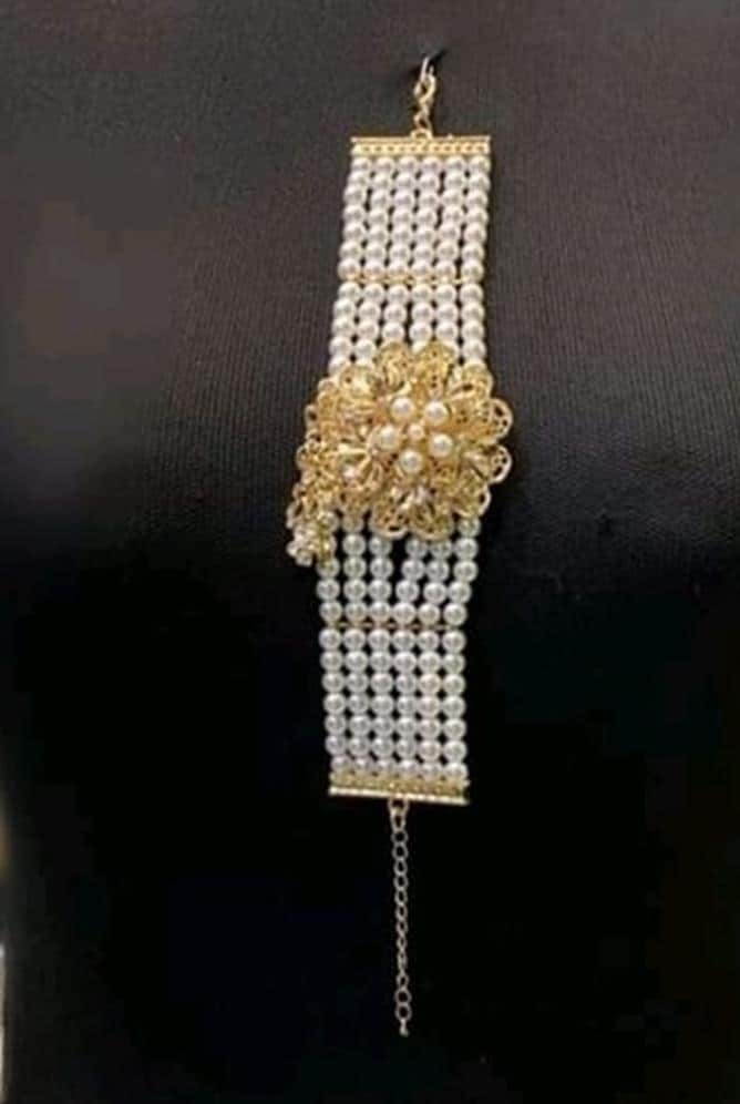 Luxury Bridal Pearl Body Jewelry Gold Plated Set