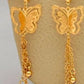 Gold-Plated Butterfly Jewelry Set: Necklace, Bracelet & Earrings